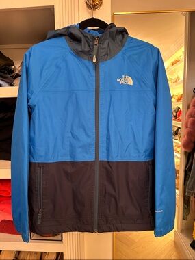 The North Face Blue and Navy Colorblock Hooded Jacket